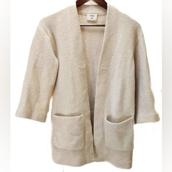ARITZIA WILFRED 100% wool cardigan with pockets, oatmeal (XXS) - Picture 1 of 4